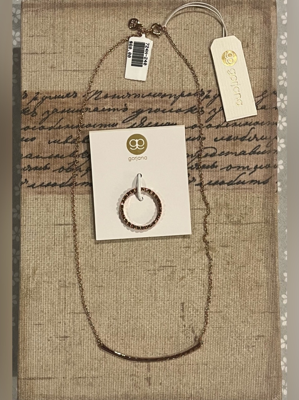 Gorjana Rose Gold Necklace and size 8 Ring new with tags